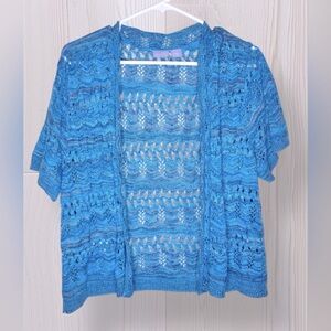 Women’s Blue short sleeve sweater/cover up